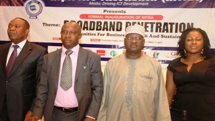 (L-r): Dr. Emmanuel Ekuwem, chief executive officer, Teledom Group, Emma Okonji, president of NITRA, Engineer Bako Wakili of NCC and Mrs Adanma Onuegbu, chief executive officer of Signal Alliance, during NITRA’s inauguration in Lagos…recently.